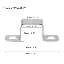 uxcell U Shaped Connector Bracket, 30mm x 30mm 304 Stainless Steel Bar Security Holder Brackets for Door Window Shed Closed Bar Holder Strut Channel, Pack of 1