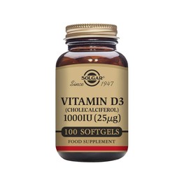 Solgar Vitamin D3 (Cholecalciferol) 25 mcg (1000 IU), 100 Softgels - Helps Maintain Healthy Bones & Teeth - Immune System Support - Non-GMO, Gluten Free, Dairy Free - 100 Servings