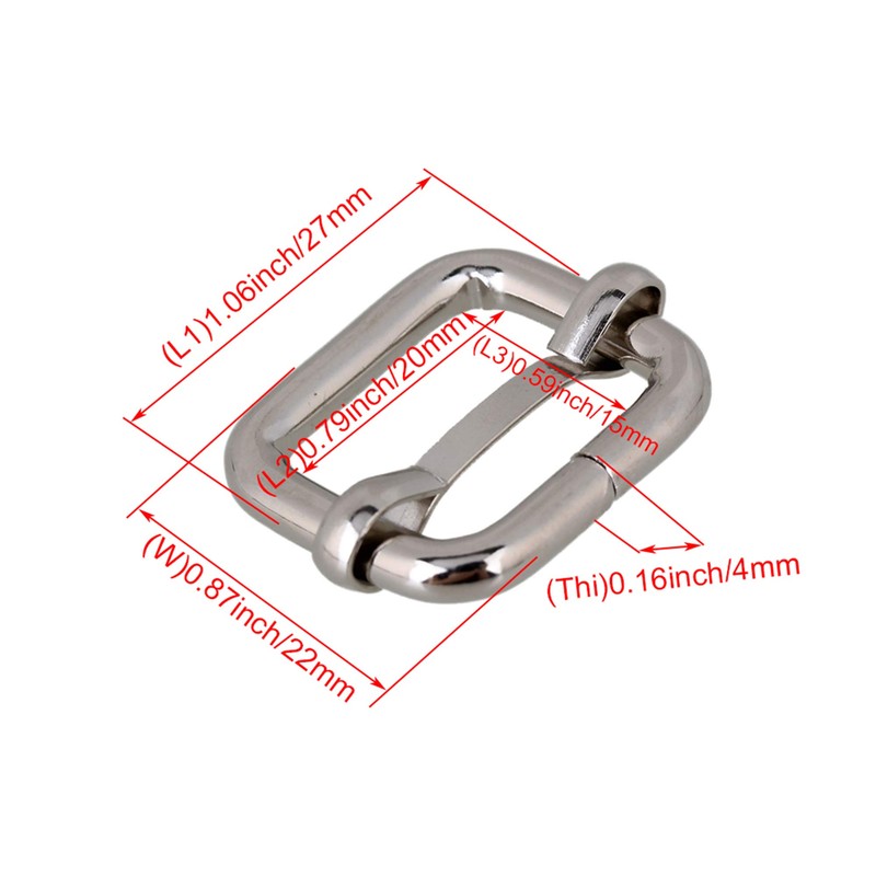 Mxfans 20 x Silver Triglides Slides Webbing Belt Buckles Handbag