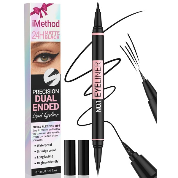 iMethod Liquid Eyeliner - Waterproof Eyeliner 2-in-1 Dual-Ended Eye Liner