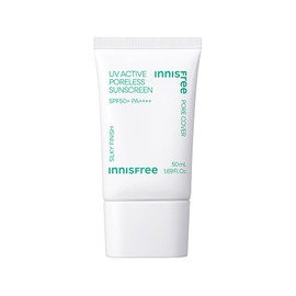 Innisfree UV Active Poreless Sunscreen SPF 50+ / PA+++ 1.7 fl oz (50 ml) Makeup Foundation / Sunscreen Blood Tone, Transparent, Moisturizing, Pore Cover Tone Up Primer