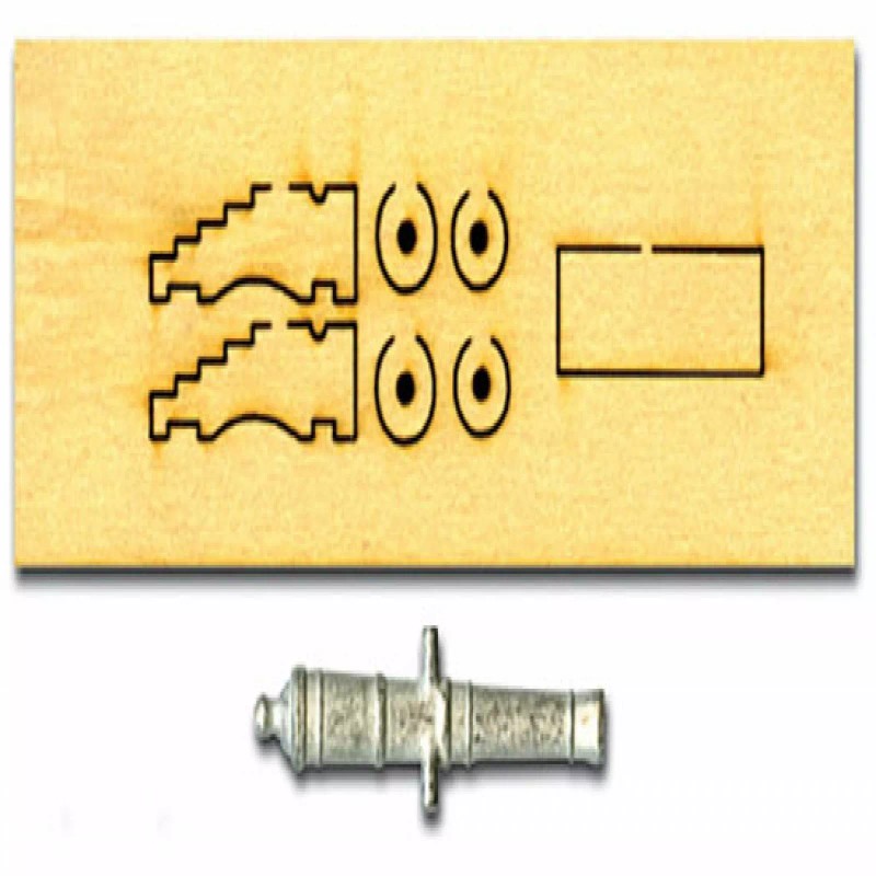 Model Shipways Cannon (38mm) and Carriage for MS2040 CONSTITUTION 1