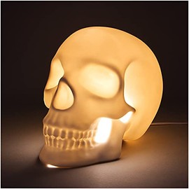 Suck UK | Table Lamps for Living Room | Skull Lamp for Gothic Home Decor | Ceramic Home Decor Accessories & Skull Gifts | Table Lamps for Bedroom & USB Powered Mood Light | Skull Ornament Desk Decor