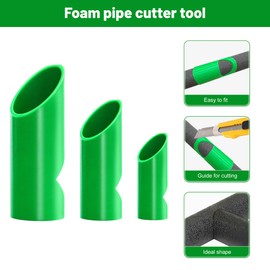 Pipe Insulation Cutting Guide, Three-Tube Foam Pipe Cutter Tool, Insulation Cutting Fixture in 3 Models for Home Pipe Work, Size for 15mm, 22mm, 28mm Pipes, 3 Pcs
