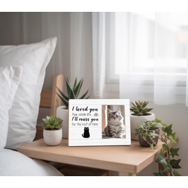 Cat Memorial Picture Frame,Pet Memorial Gifts for Cat Mom,Sympathy Gift for Loss of Cat,4x6 Cat Loss Sympathy Frame for Tabletop Display
