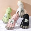 Ski Gloves with Thick Warm Liner Windproof Cartoon Print Hand