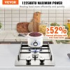 12-Inch Gas Cooktop 2 Burners Built-In Stainless Steel Dual Fuel