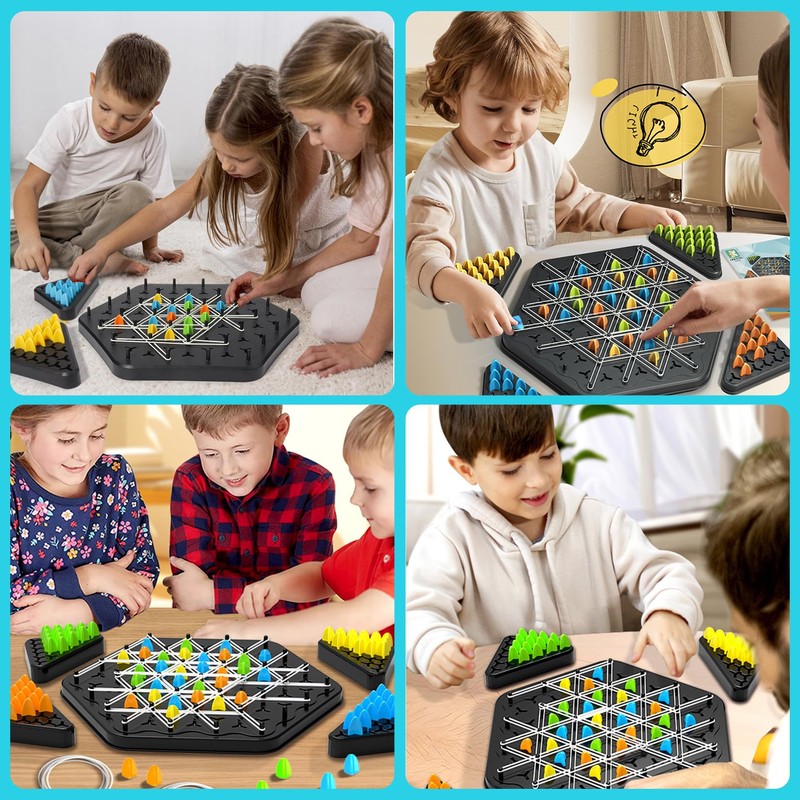 Mailfull Game Chain Triangle Chess Game Rubber Band Board Games