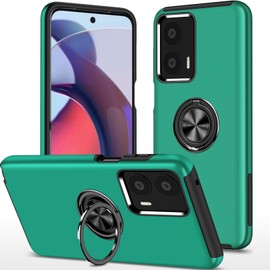 SnkJYi for Moto G Stylus 5G 2024 Case with Ring Kickstand,Compatible with car Magnetic mounts, Shockproof Anti-Fingerprint Anti-Scratch Anti-Slip Cover (Green, Moto G Stylus 5G 2024)