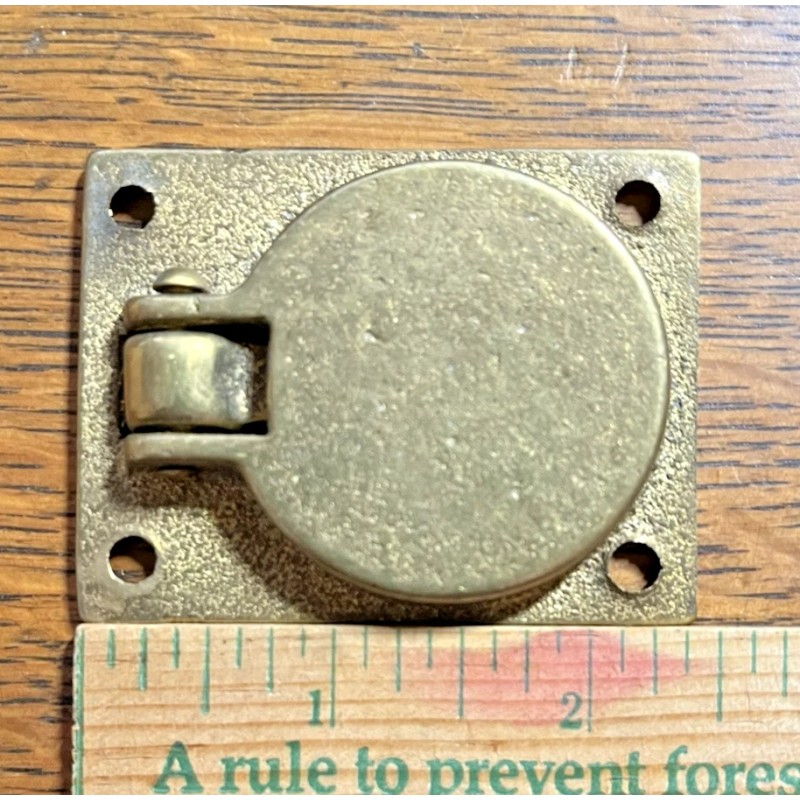 Safe Hardware Vintage NOS Polished New Brass Flush Ring Pull