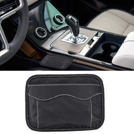 NICENEEDED Car Seat Side Pocket Organizer, PU Leather Mini Storage Bag for Auto Door Window, Phone Holder Tray Pouch Vehicle Seat Gap Filler for Organize Document