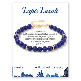 JJDreams Natural Stone Bracelet Boho Gemstone Beads Bracelets Bead Bracelet for Men and Women, No