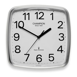 Amms Compacted MSF Signal Radio Controlled Square Cased Quartz Wall Clock (Silver) (RC652BLK)