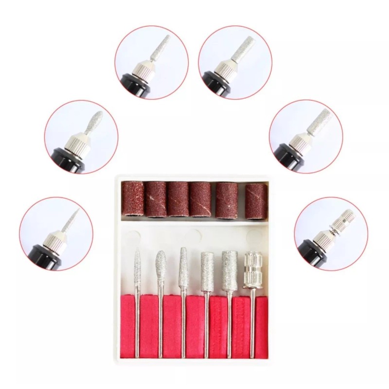 Mouyic Brocas Puntas Y Barriles Para Manicura Pedicura Drill