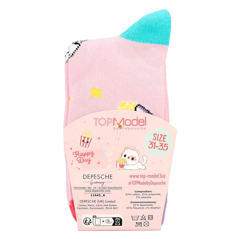 Depesche 12445 TOPModel Cutie Star Socks in Bright Colours with