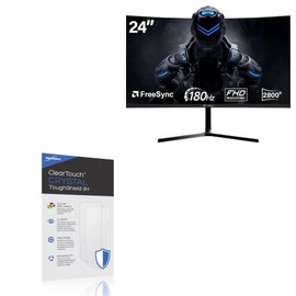 BoxWave Screen Protector Compatible With CRUA Epic Gaming Mate Curved Gaming Monitor (24 in) - ClearTouch Crystal ToughShield 9H (2-Pack), Clear 9H Tough Flexible Film Screen Protector