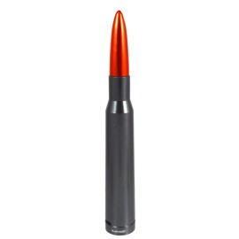 V M S Racing Anti-Theft Gunmetal Orange Tip 50 Caliber Bullet Short Antenna For Jeep Wrangler