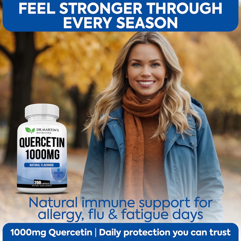 1000mg Quercetin - 200 Capsules | Immune Support, Antioxidant for