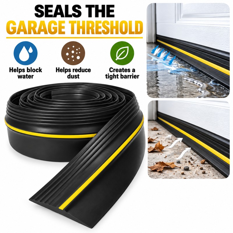 Universal Garage Door Threshold Seal Strip – Weatherproof Rubber Bottom