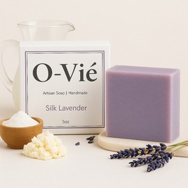 O-Vié Silk Lavender – 5oz Relaxing Bar Soap for Smooth, Healthy, Natural  3-pack