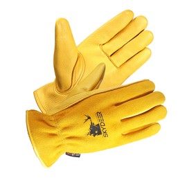 SKYDEER - Guantes de piel de ciervo de grano completo, suavidad premium, ajuste ergonómico 3D y protección de manos durante todo el día (SD2212/XL)