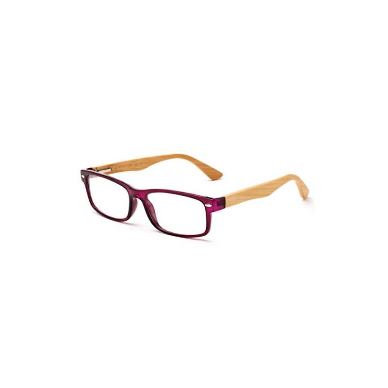 Real Bamboo Reading Glasses Spring Hinge Genuine Bamboo Rectangular Reader
