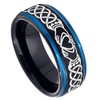 Celtic Claddagh Tungsten Ring - 2-Tone Brushed Black IP &