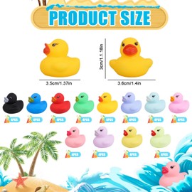 Dncvb Pack of 48 Squeaky Duck, Colourful Rubber Duck, Small Bath Duck, Bath Toy for Children, Squeaky Duck, Rubber Duck, Funny Rubber Bath Ducks for Children, Shower, Birthday, Party Item