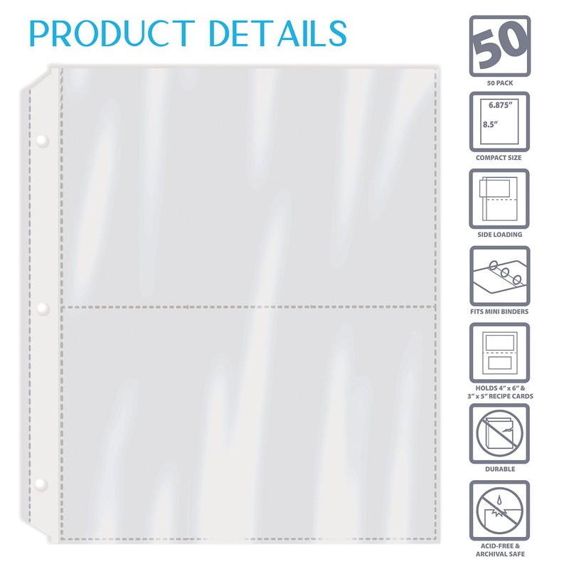 Better Kitchen Products Recipe Card Page Protectors, 50 Count, 4
