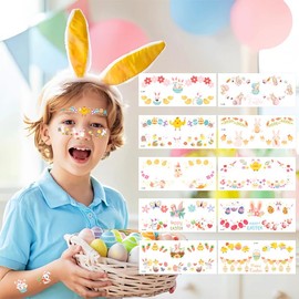 10 Sheets Easter Temporary Tattoos, Easter Temporary Tattoos Easter Temporary Tattoos for Easter Spring Party Favors