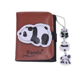 MOSSTYUS Cute Wallet for Women Girls Tri-folded Wallet PU Leather Cash Pocket Card Holder Coin Purse Holiday Gifts,Red Panda
