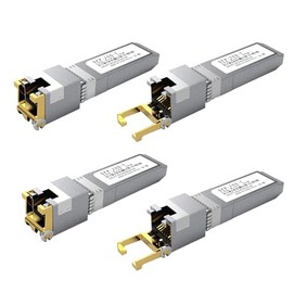 4PCS 10GBASE-T SFP+ RJ45 Copper Transceiver Module, Multi-Rate 1.25G/2.5G/5G/10G up to 30m - Compatible with TP-Link, Cisco SFP-10G-T-S, Ubiquiti UF-RJ45-10G, Netgear, Broadcom, Mikrotik and More