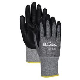 MAGID Liquid Absorbing Level A4 Cut Resistant Work Gloves, 12 PR, Lightweight Foam Nitrile Coated, Size 10/XL, Reusable, 18-Gauge Hyperson Shell (GPD586), Salt & Pepper