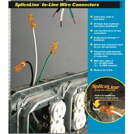 20PK Spliceline Orange in-Line Push-in Butt Splices