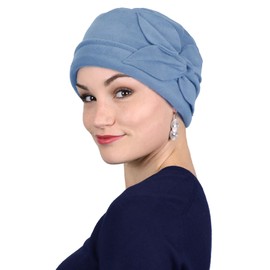 Gorro de forro polar para mujer con diseño de mariposas, Azul gris, M