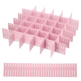 uxcell 40Pcs Drawer Divider Organizer, Plastic Adjustable Separator Drawer Storage for Underwear Makeup Scarf Socks Organizers, Pink(Free Cutting)