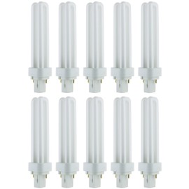 Sunlite PLD18/SP35K/10PK 3500K Neutral White Fluorescent 18W PLD Double U-Shaped Twin Tube CFL Bulbs with 2-Pin G24D-2 Base (10 Pack)