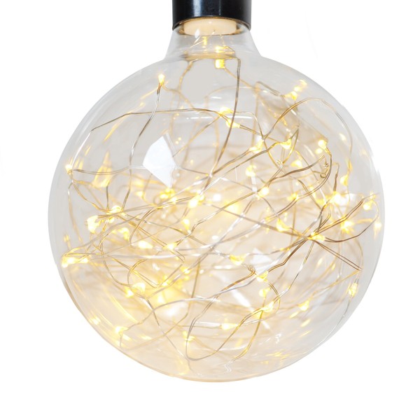 Hometown Evolution, Inc. E26 LED Filament Light Bulbs (LED G125 Micro LED Warm White)