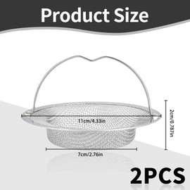 Pack of 2 Drain Strainer Shower, Drain Plug with Strainer for Sink Strainer, Kitchen Sink for Sink, Clogging Protection, Drain Strainer, Sink Strainer, Hair Strainer