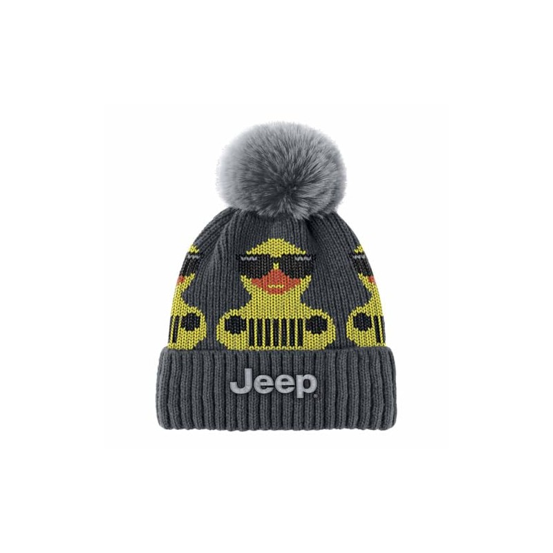 JEDCo Jeep | Duck Beanie with Pom, Gray
