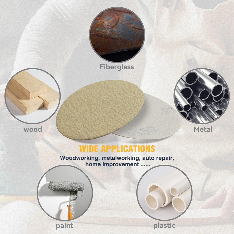 S SATC 50PCS 3 Inch Hook and Loop Sanding Disc