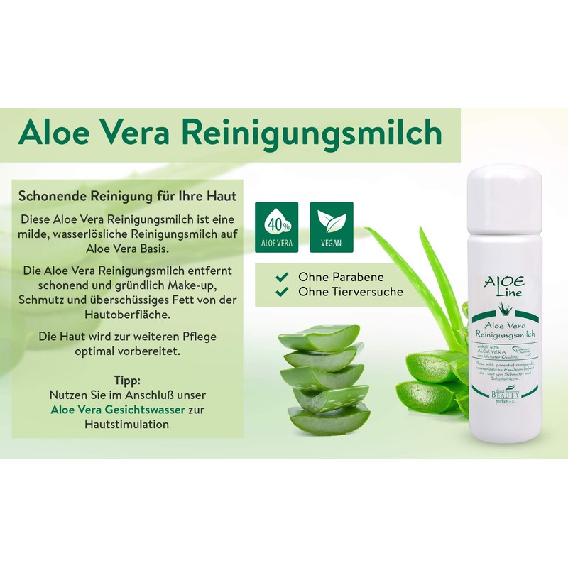 Aloe Vera Cleansing Milk with 40% Organic Aloe Vera, Mild