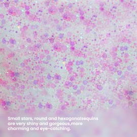 DAGEDA Body Glitter Gel, Face Glitters Body Gel Sequins Shimmer Liquid Eyeshadow, Chunky Glitter for Face Hair Nails, Holographic Cosmetic Laser Powder Festival Glitter Makeup 1.7oz (Light Pink)