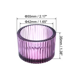PATIKIL 4 Pcs Tealight Candle Holder, Tea Lights Candle Holder Glass Votive Candle Holders Glass Candle Holders for Table Centerpiece Decor Wedding Dinner Party, Purple