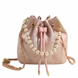 Jormino Crossbody Bucket Bags for Women, Small Drawstring Shoulder Bag for Lady Girls Light Pink
