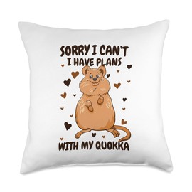 Cute Quokka Island Plush Stuffed Toy Costume Gifts I Have Plans Setonix Brachyurus Rodent Quokka Throw Pillow, 18x18, Multicolor