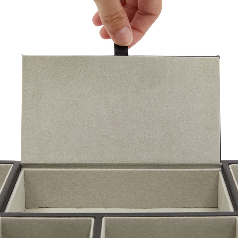 Juvale Leather Valet Catchall Tray for Men with 6 Compartments