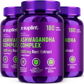 Ashwagandha Capsules - 600mg Root Extract with 5% Withanolides - High Dose - 180 Vegan Capsules - Laboratory Tested, GMP Certified, 3 Month Supply (3 Pack) (3)