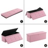 ENGPOW Fireproof Storage Ottoman, Folding Storage Bench with Lock(15”x 43”x15”),