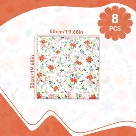 Nähen Patchwork Stoff, 8pcs Blumen 50 * 50 cm Baumwolle gedrucktes Stoff Set Baumwoll kleiner Schrottstoff für DIY, Kunsthandwerk